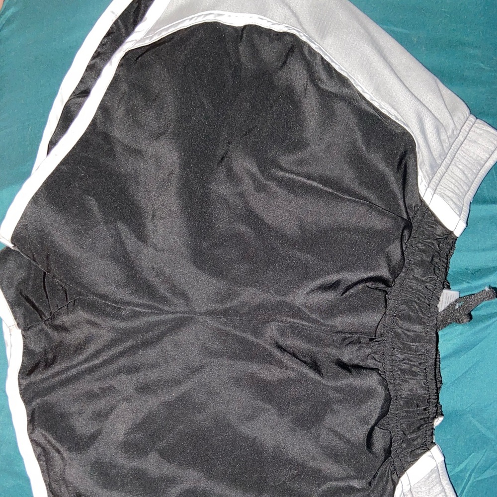 Grey and black shorts